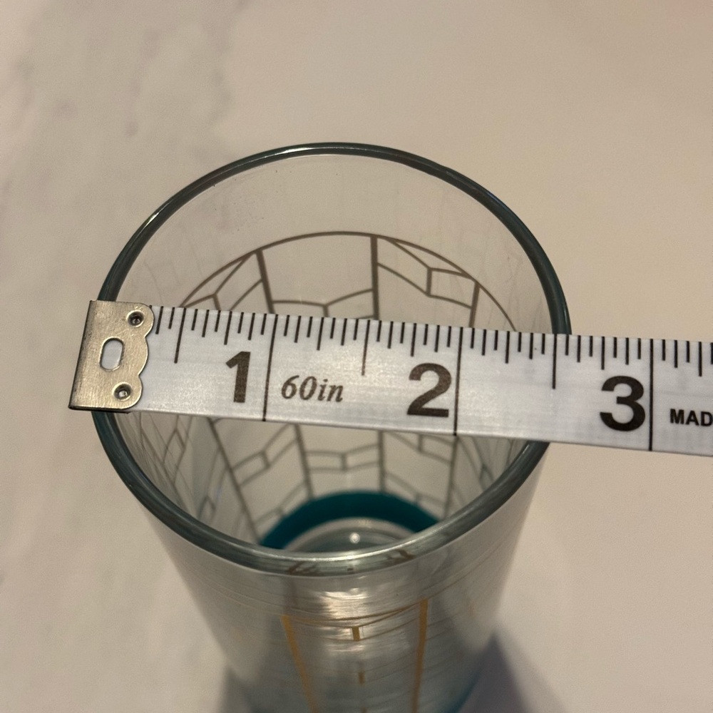 Glasses with Gold Geometric Pattern - Picture 5 of 6